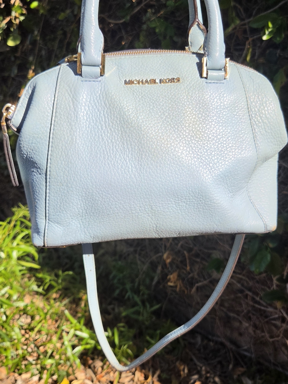 Michael Kors Light Blue Leather Satchel Bag